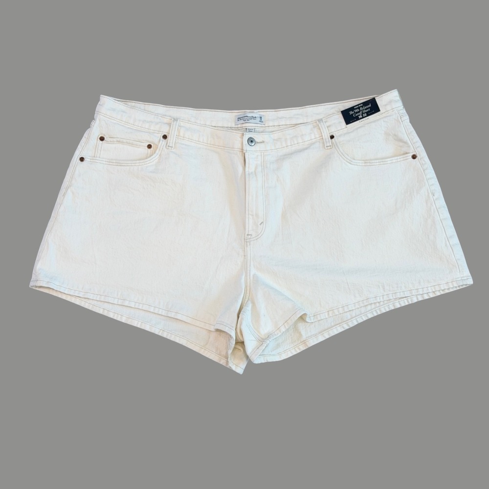 Abercrombie & Fitch Curve Love 90s Relaxed Cut Off Shorts Women's 36 Minimalist